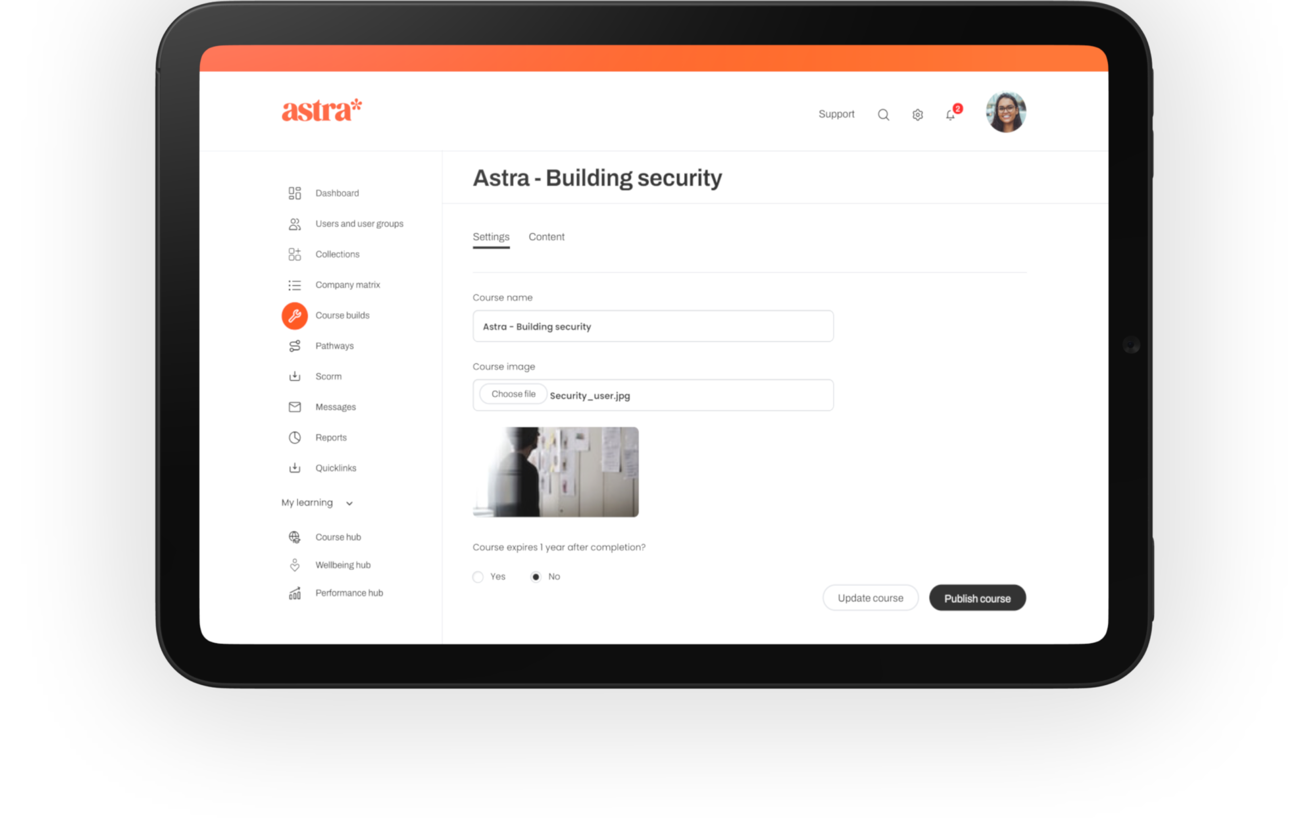 Course builder